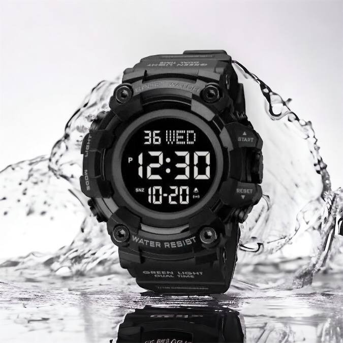 Годинник наручний чоловічий SKMEI 1968BKBK BLACK-BLACK, водостійкий тактичний годинник. Колір: чорний