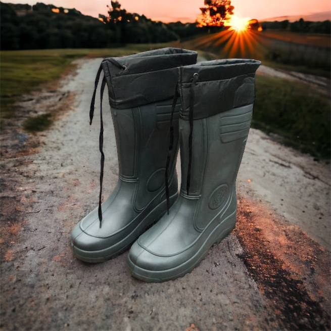 Сапоги мужские резиновые высокие утепленные с подвязкой 44 размер (29 см), сапоги резиновые для рыбалки