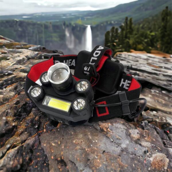 Фонарик налобный Bailong BL-T64-T6+4XPE, светодиодный фонарь на лоб, мощный налобный фонарь для рыбалки