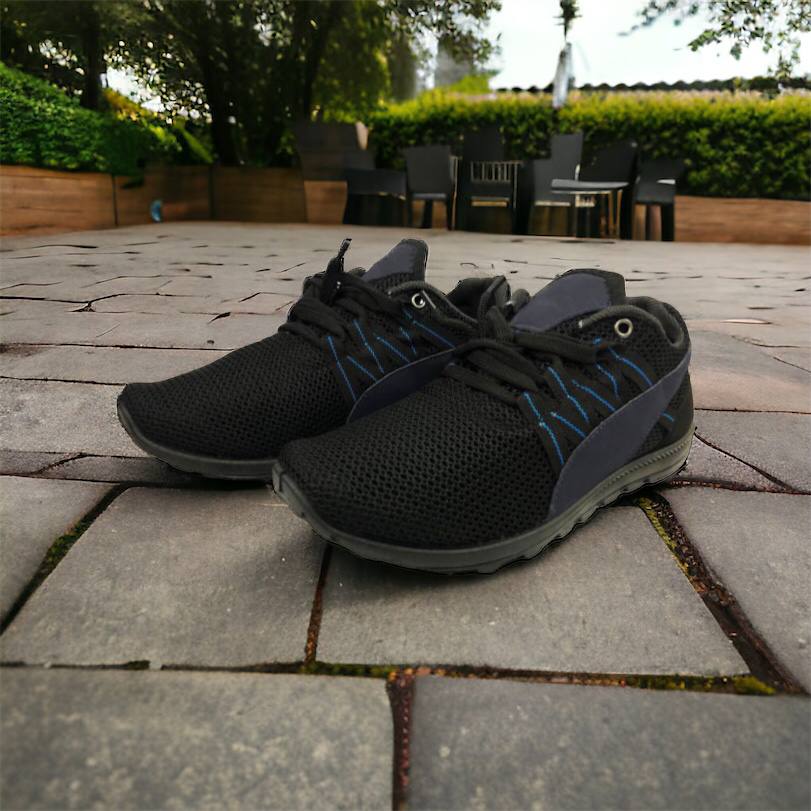 Спортивные кроссовки мужские летние из сетки 40 размер. Летние кроссовки сетка. Модель 24112. Цвет: черный