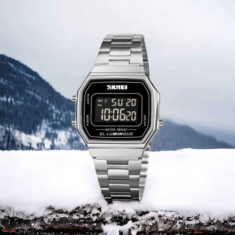 Часы наручные мужские SKMEI 1647SI, армейские часы противоударные, модные мужские часы