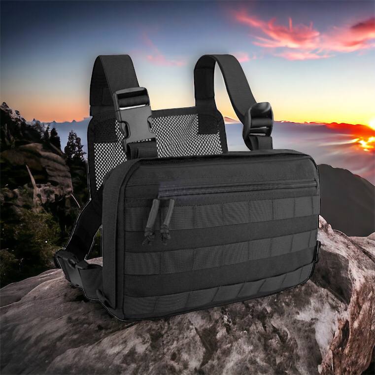 Тактична сумка нагрудна з Cordura 1000D, чоловіче розвантаження чорна