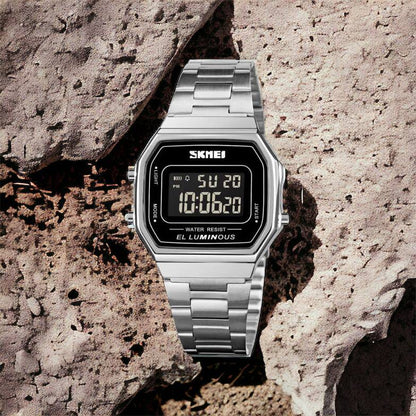 Часы наручные мужские SKMEI 1647SI, армейские часы противоударные, модные мужские часы