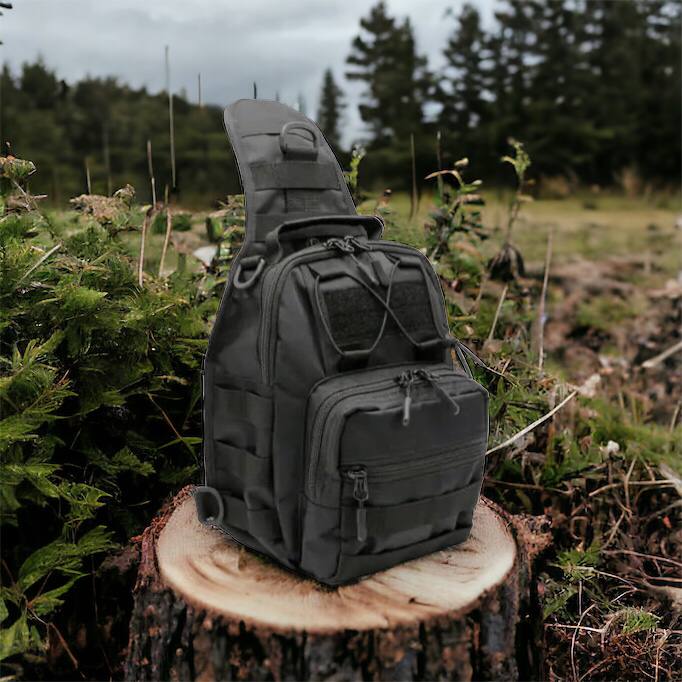 Качественная тактическая сумка, укрепленная мужская сумка рюкзак тактическая слинг. Цвет: черный