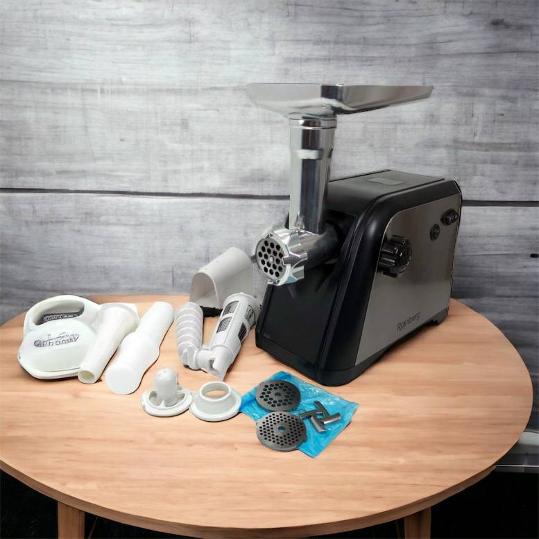 Мясорубка Rainberg RB-672 3000W электрическая с реверсом и соковыжималкой, мясорубка электрическая металл