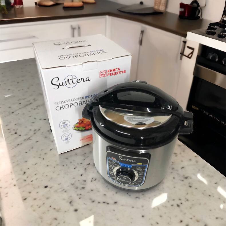 Мультиварка-скороварка SUNTERA SPC-1100 1000 Вт, пароварка для кухни бытовая, антипригарные рисоварки