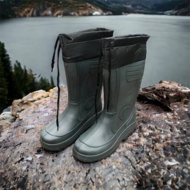 Сапоги мужские резиновые высокие утепленные с подвязкой 44 размер (29 см), сапоги резиновые для рыбалки