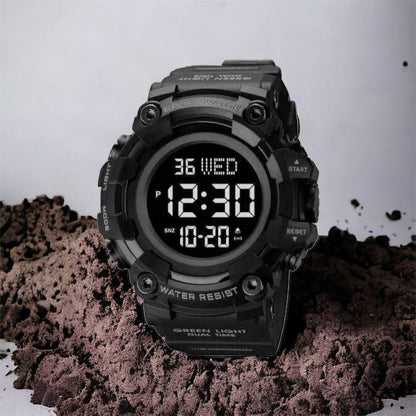 Годинник наручний чоловічий SKMEI 1968BKBK BLACK-BLACK, водостійкий тактичний годинник. Колір: чорний