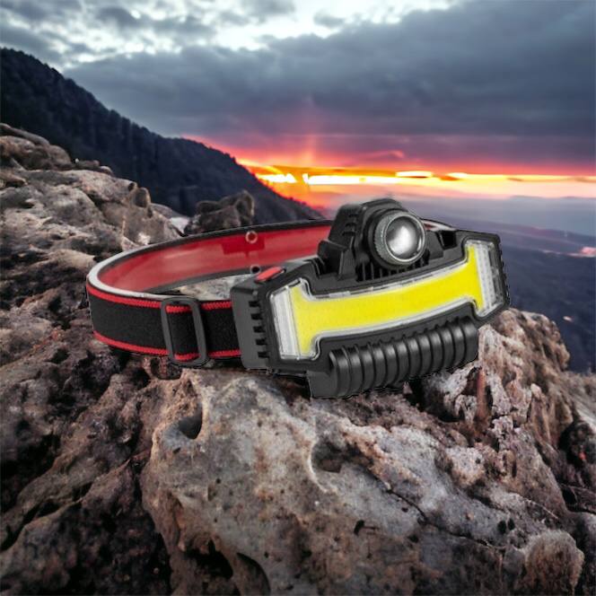 Налобный фонарик Bailong BL-W685-LTS+COB+RGB, 5 режимов, водостойкий, ударостойкий, USB кабель Type-c