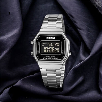 Часы наручные мужские SKMEI 1647SI, армейские часы противоударные, модные мужские часы