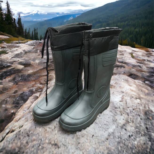 Сапоги мужские резиновые высокие утепленные с подвязкой 44 размер (29 см), сапоги резиновые для рыбалки