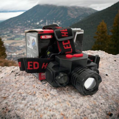 Фонарь налобный Bailong BL-1805 COB XPE аккумуляторный, фонарь на голову для рыбалки, надежный налобный