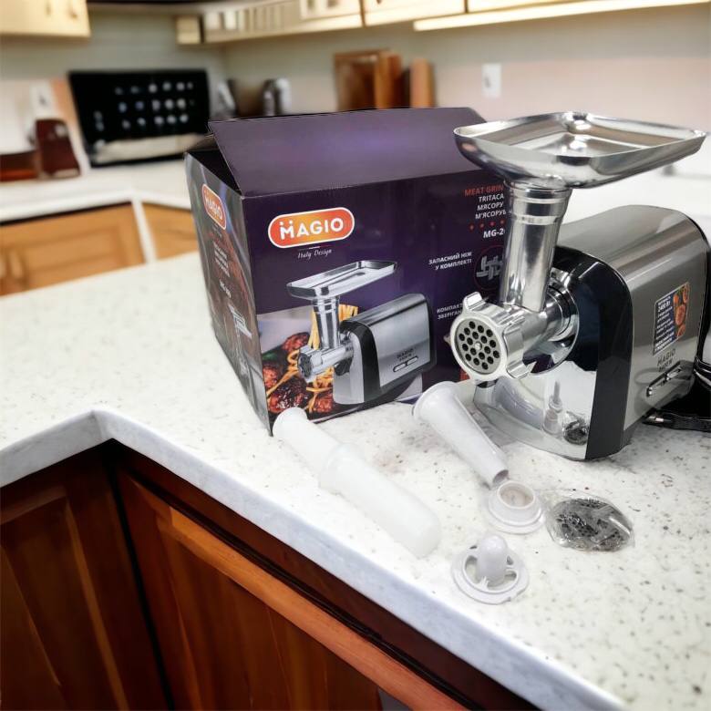 Мясорубка Magio MG-269, 2400 W, мясорубка электрическая металл, мясорубка с металлическим редуктором