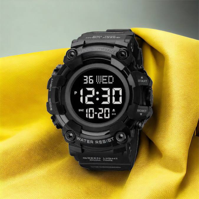 Годинник наручний чоловічий SKMEI 1968BKBK BLACK-BLACK, водостійкий тактичний годинник. Колір: чорний