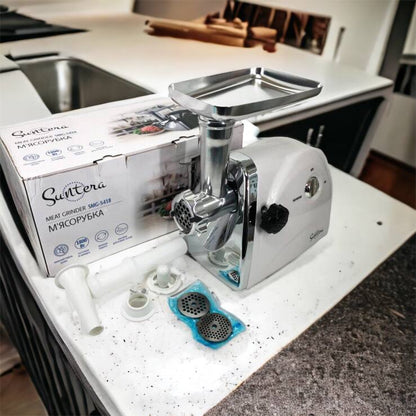 Мясорубка Suntera SMG-5418W, электромясорубка для дома, мясорубка с металлическим редуктором