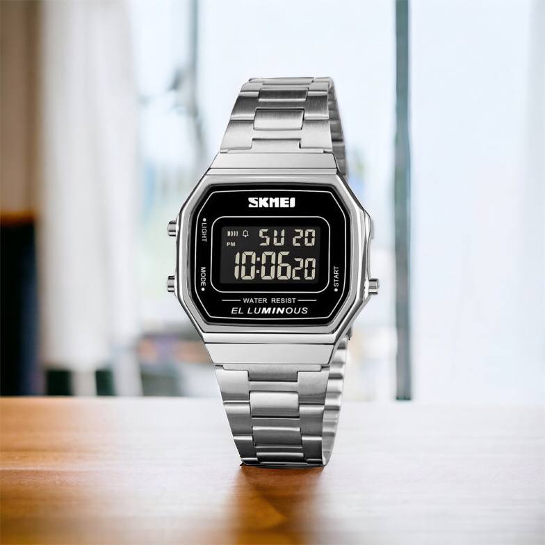 Часы наручные мужские SKMEI 1647SI, армейские часы противоударные, модные мужские часы