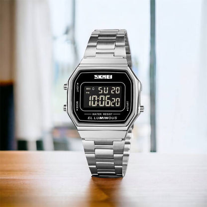 Часы наручные мужские SKMEI 1647SI, армейские часы противоударные, модные мужские часы