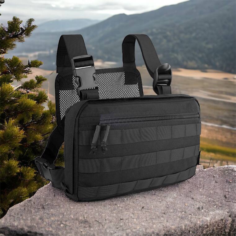 Тактична сумка нагрудна з Cordura 1000D, чоловіче розвантаження чорна