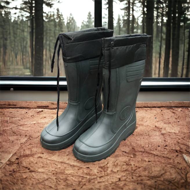 Сапоги мужские резиновые высокие утепленные с подвязкой 44 размер (29 см), сапоги резиновые для рыбалки