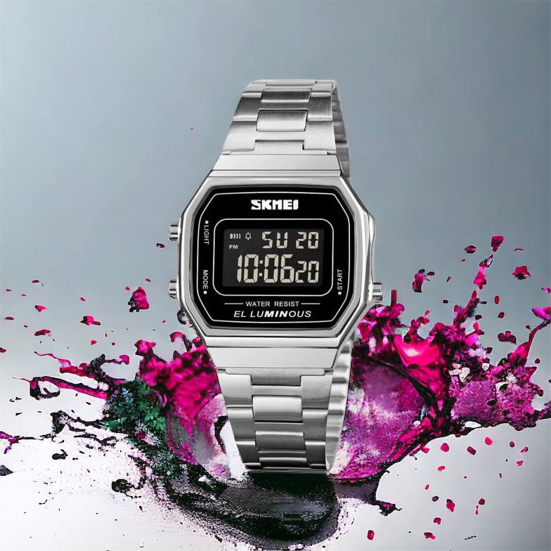 Часы наручные мужские SKMEI 1647SI, армейские часы противоударные, модные мужские часы