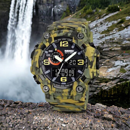 Часы наручные мужские SKMEI 1520CMGN CAMO GREEN, часы военные мужские, для военнослужащих. Цвет: камуфляж