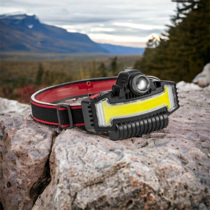 Налобный фонарик Bailong BL-W685-LTS+COB+RGB, 5 режимов, водостойкий, ударостойкий, USB кабель Type-c