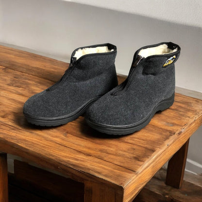 Черевики чоловічі утеплені на застібці 41 розмір, повстяні бурки, домашні чоловічі валянки. Колір: сірий