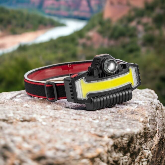 Налобный фонарик Bailong BL-W685-LTS+COB+RGB, 5 режимов, водостойкий, ударостойкий, USB кабель Type-c