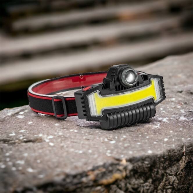 Налобный фонарик Bailong BL-W685-LTS+COB+RGB, 5 режимов, водостойкий, ударостойкий, USB кабель Type-c