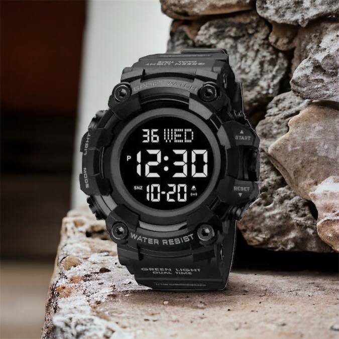 Годинник наручний чоловічий SKMEI 1968BKBK BLACK-BLACK, водостійкий тактичний годинник. Колір: чорний
