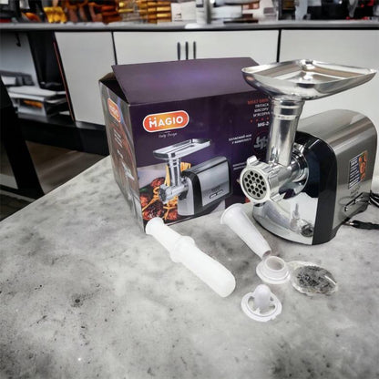Мясорубка Magio MG-269, 2400 W, мясорубка электрическая металл, мясорубка с металлическим редуктором