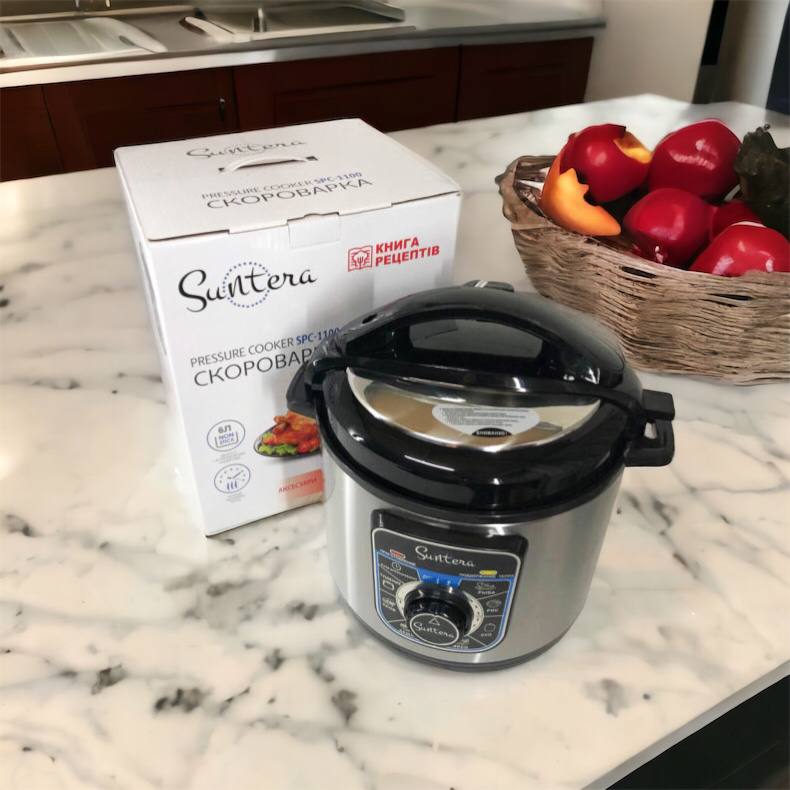 Мультиварка-скороварка SUNTERA SPC-1100 1000 Вт, пароварка для кухни бытовая, антипригарные рисоварки