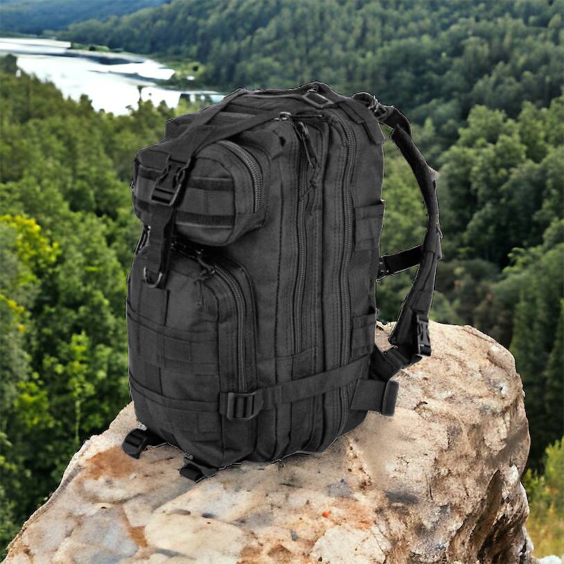 Тактический рюкзак Tactic 1000D для военных, охоты, рыбалки,  походов, путешествий и спорта. Цвет: черный