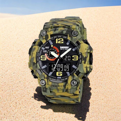 Часы наручные мужские SKMEI 1520CMGN CAMO GREEN, часы военные мужские, для военнослужащих. Цвет: камуфляж