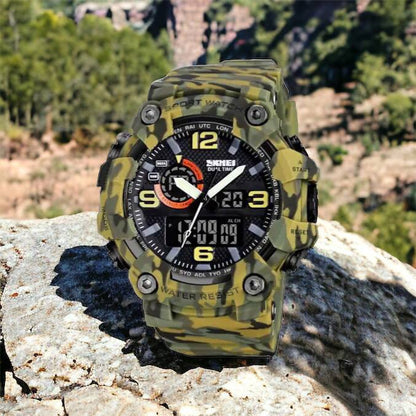 Часы наручные мужские SKMEI 1520CMGN CAMO GREEN, часы военные мужские, для военнослужащих. Цвет: камуфляж