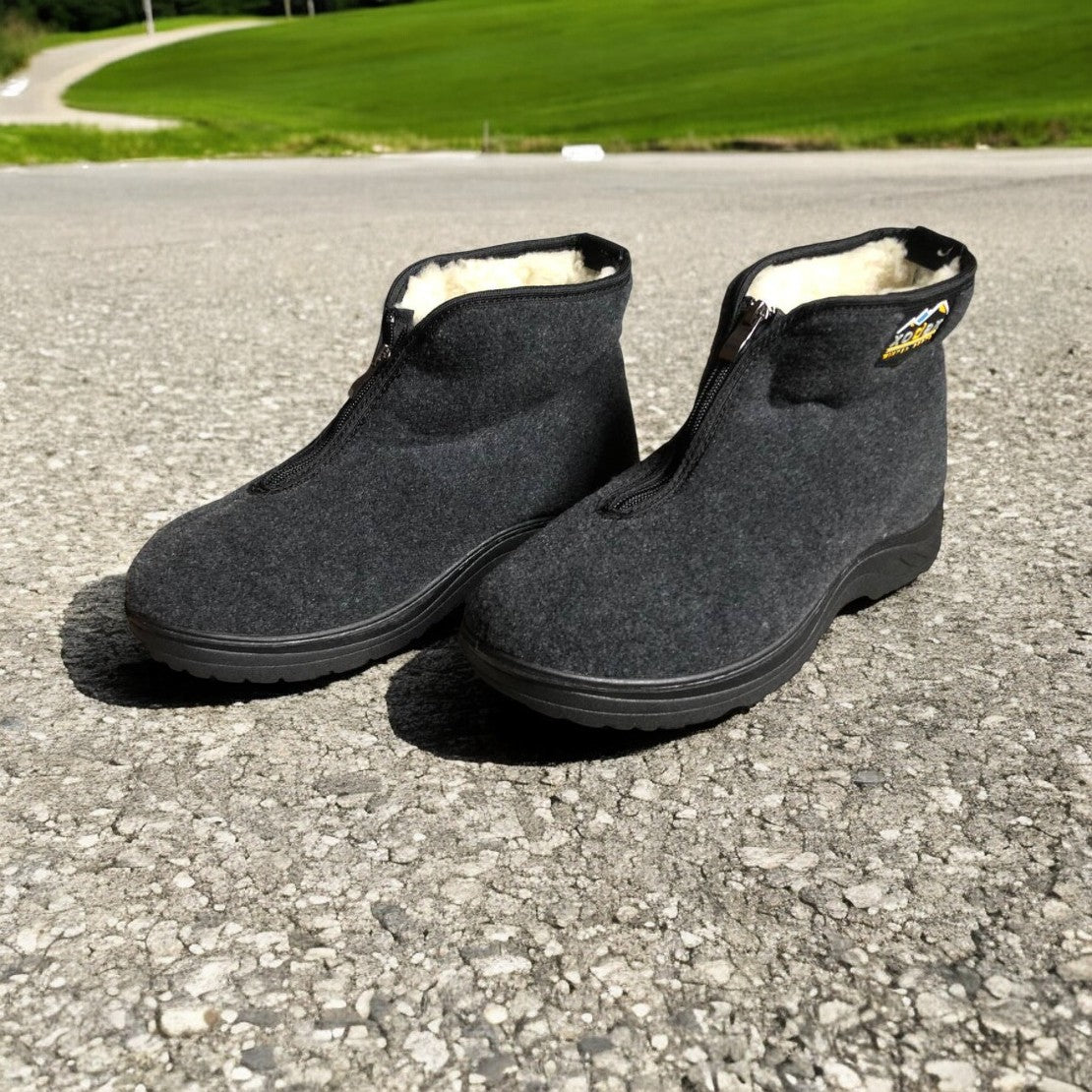 Черевики чоловічі утеплені на застібці 41 розмір, повстяні бурки, домашні чоловічі валянки. Колір: сірий