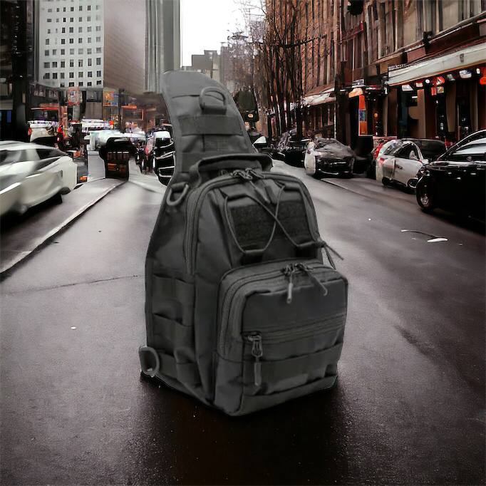 Качественная тактическая сумка, укрепленная мужская сумка рюкзак тактическая слинг. Цвет: черный