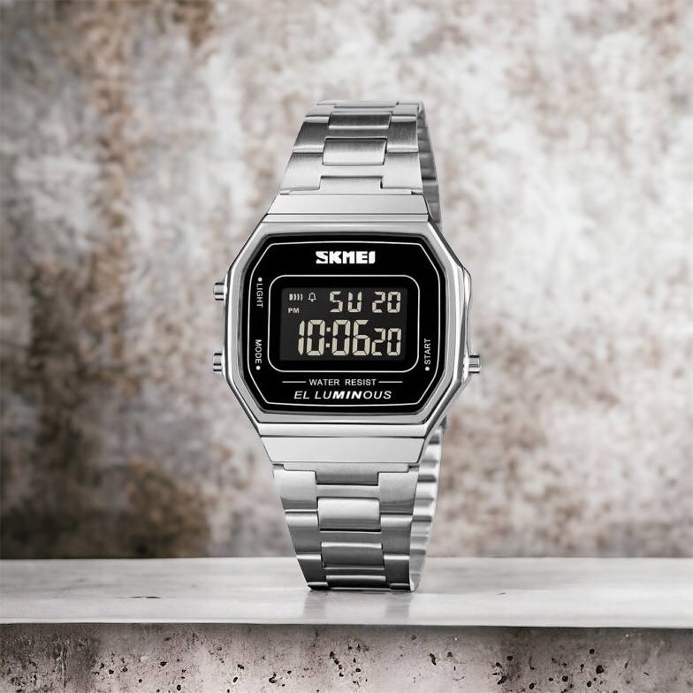 Часы наручные мужские SKMEI 1647SI, армейские часы противоударные, модные мужские часы