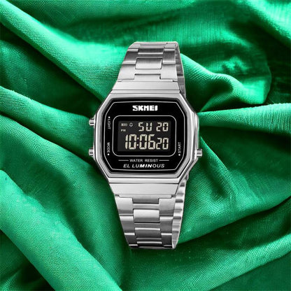 Часы наручные мужские SKMEI 1647SI, армейские часы противоударные, модные мужские часы