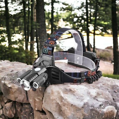 Фонарь налобный W602-T6-2XPE Bike с велокреплением 2x18650, светодиодный фонарь на лоб, сверхмощный