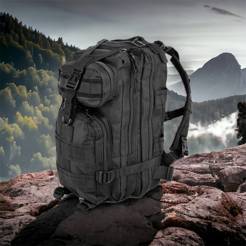 Тактический рюкзак Tactic 1000D для военных, охоты, рыбалки,  походов, путешествий и спорта. Цвет: черный