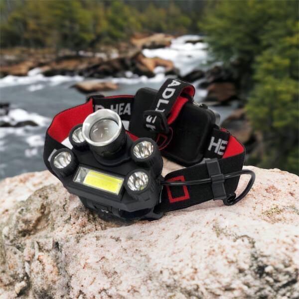 Фонарик налобный Bailong BL-T64-T6+4XPE, светодиодный фонарь на лоб, мощный налобный фонарь для рыбалки