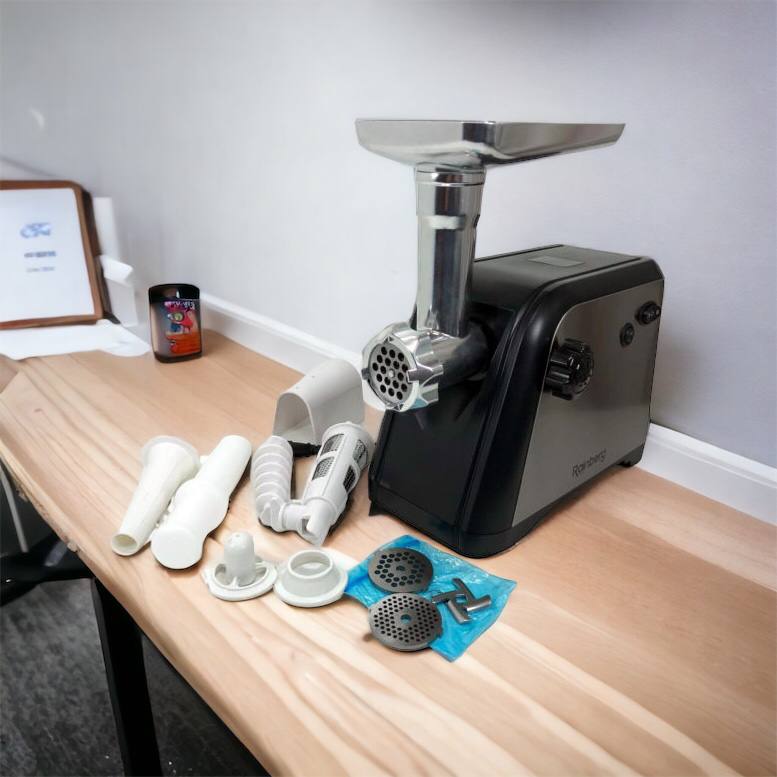 Мясорубка Rainberg RB-672 3000W электрическая с реверсом и соковыжималкой, мясорубка электрическая металл