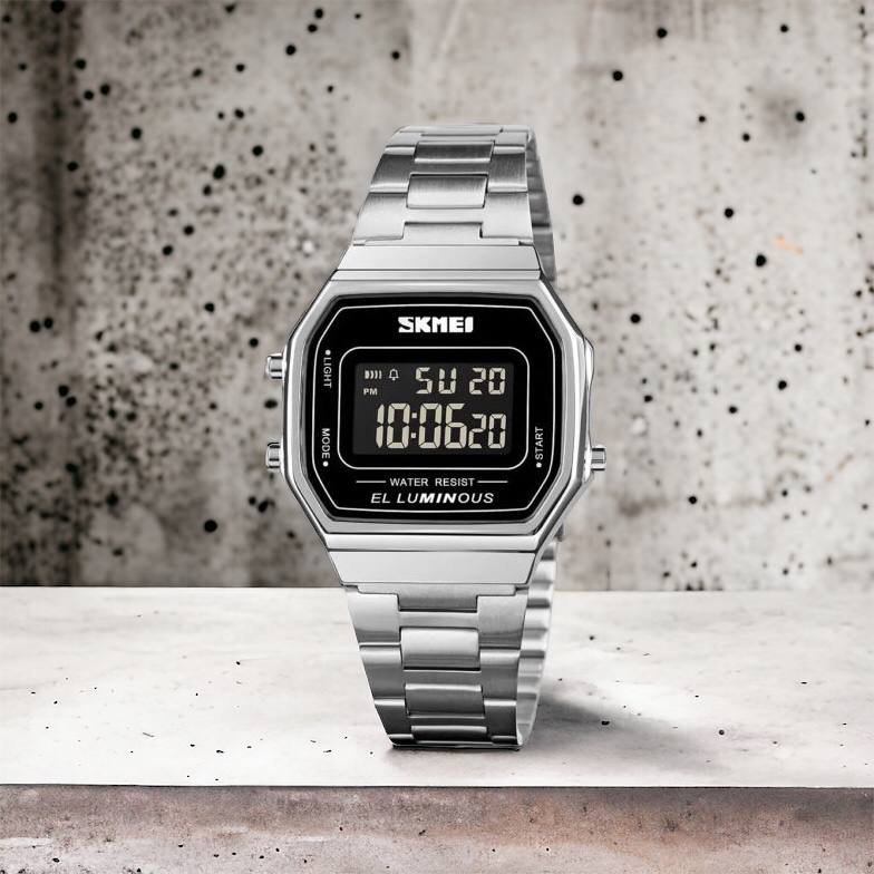 Часы наручные мужские SKMEI 1647SI, армейские часы противоударные, модные мужские часы