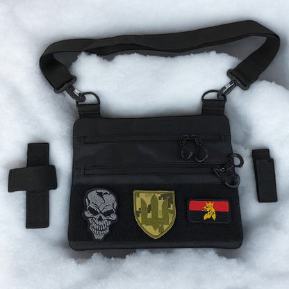 Сумка тактична чорна для прихованого носіння з кобурою, чоловічий месенджер із кордури