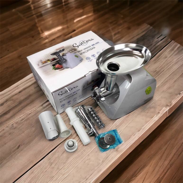 Мясорубка Suntera SMG-5425W, мясорубка-соковыжималка, электрическая мясорубка с насадками для дома