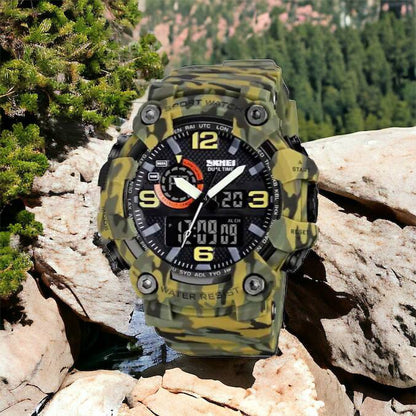 Часы наручные мужские SKMEI 1520CMGN CAMO GREEN, часы военные мужские, для военнослужащих. Цвет: камуфляж