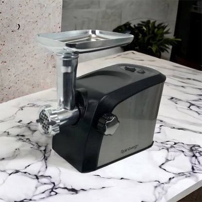 Электрическая мясорубка Rainberg RB-673 с соковыжималкой и шинковкой 9 насадок 3000W с реверсом