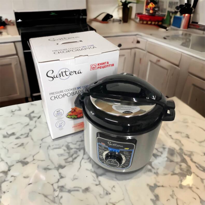 Мультиварка-скороварка SUNTERA SPC-1100 1000 Вт, пароварка для кухни бытовая, антипригарные рисоварки