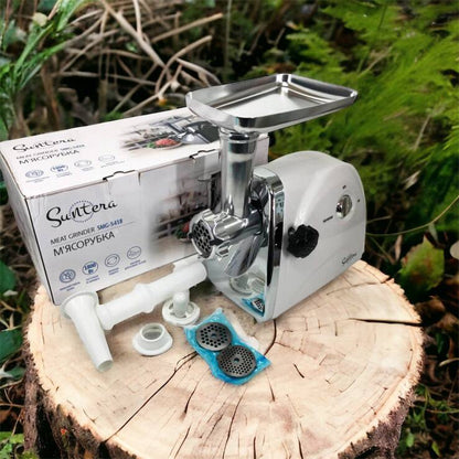 Мясорубка Suntera SMG-5418W, электромясорубка для дома, мясорубка с металлическим редуктором